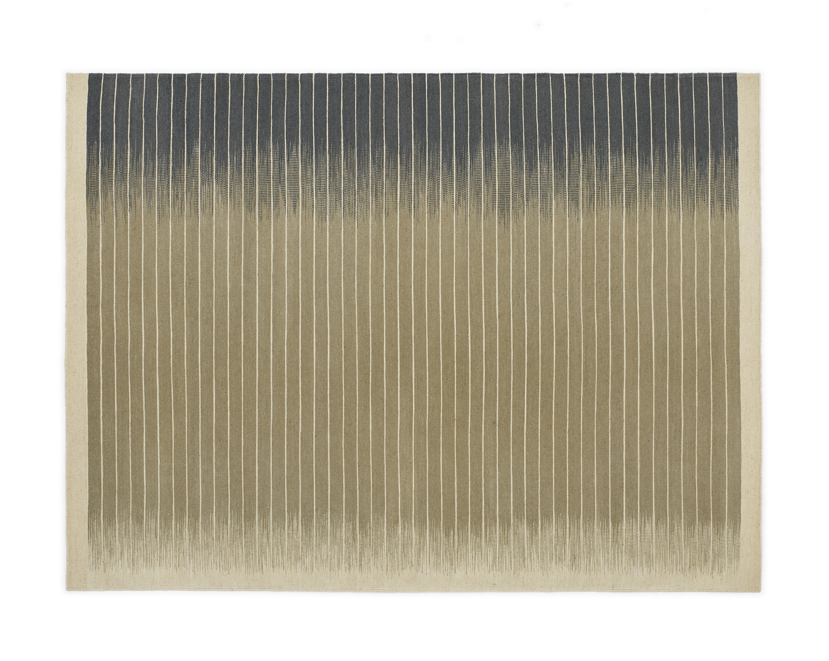 When designing the "Slope" kilim carpet, Hella Jongerius cleverly plays with the image of the absorbent fibre on which the stripe pattern appears to have been applied with a brush or felt marker.