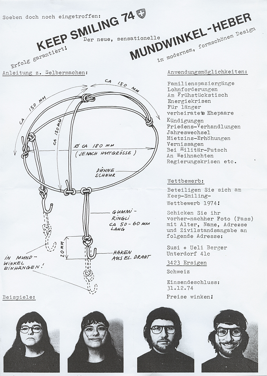 Susi and Ueli Berger: Instructions Keep Smiling (1974), Museum für Gestaltung Zürich, Designsammlung