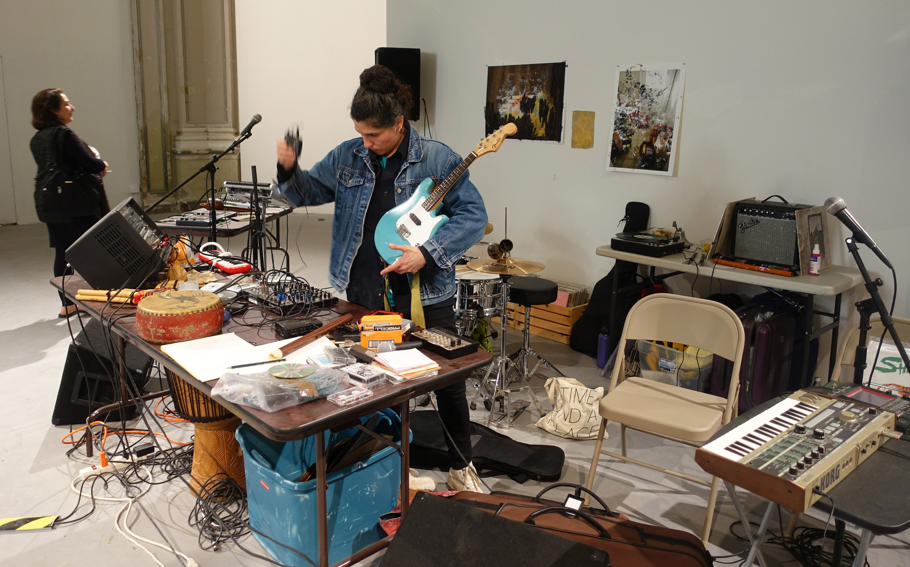 Scenes from the production front: Dawn Kasper paints, photographs, makes performances and installations and has even transported her entire studio into the Central Pavilion.