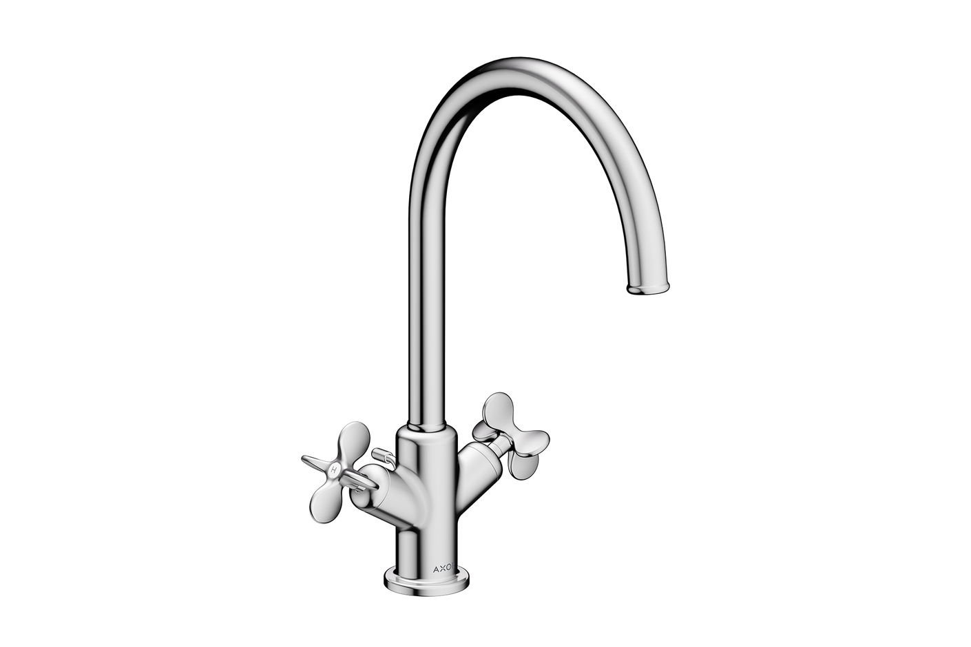 AXOR Archivio 2-handle basin mixer 210 with cross handles and pop-up waste set