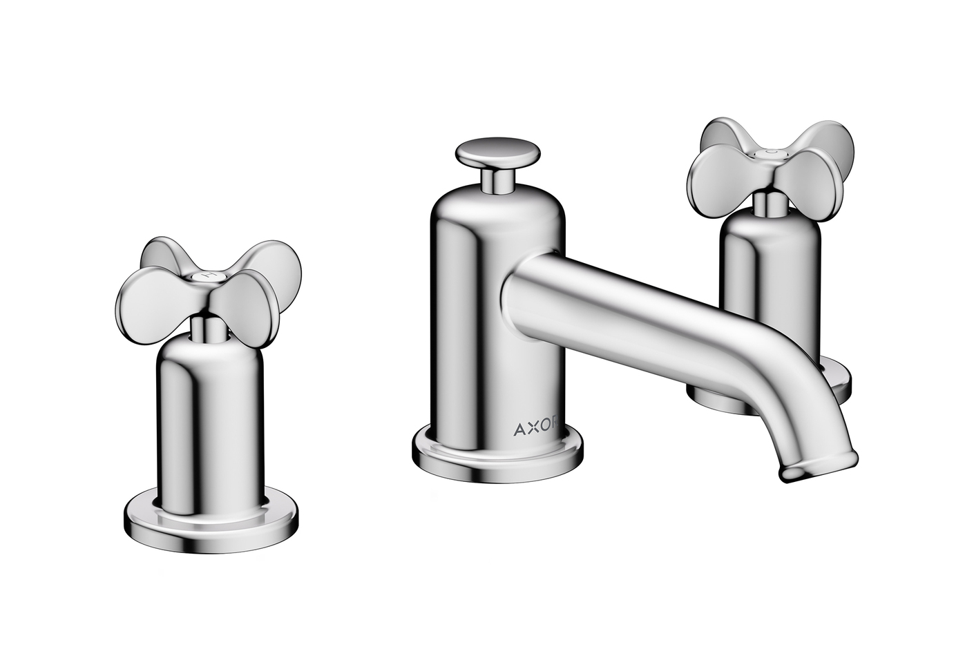 AXOR Archivio 3-hole basin mixer 30 with cross handles and pop-up waste set