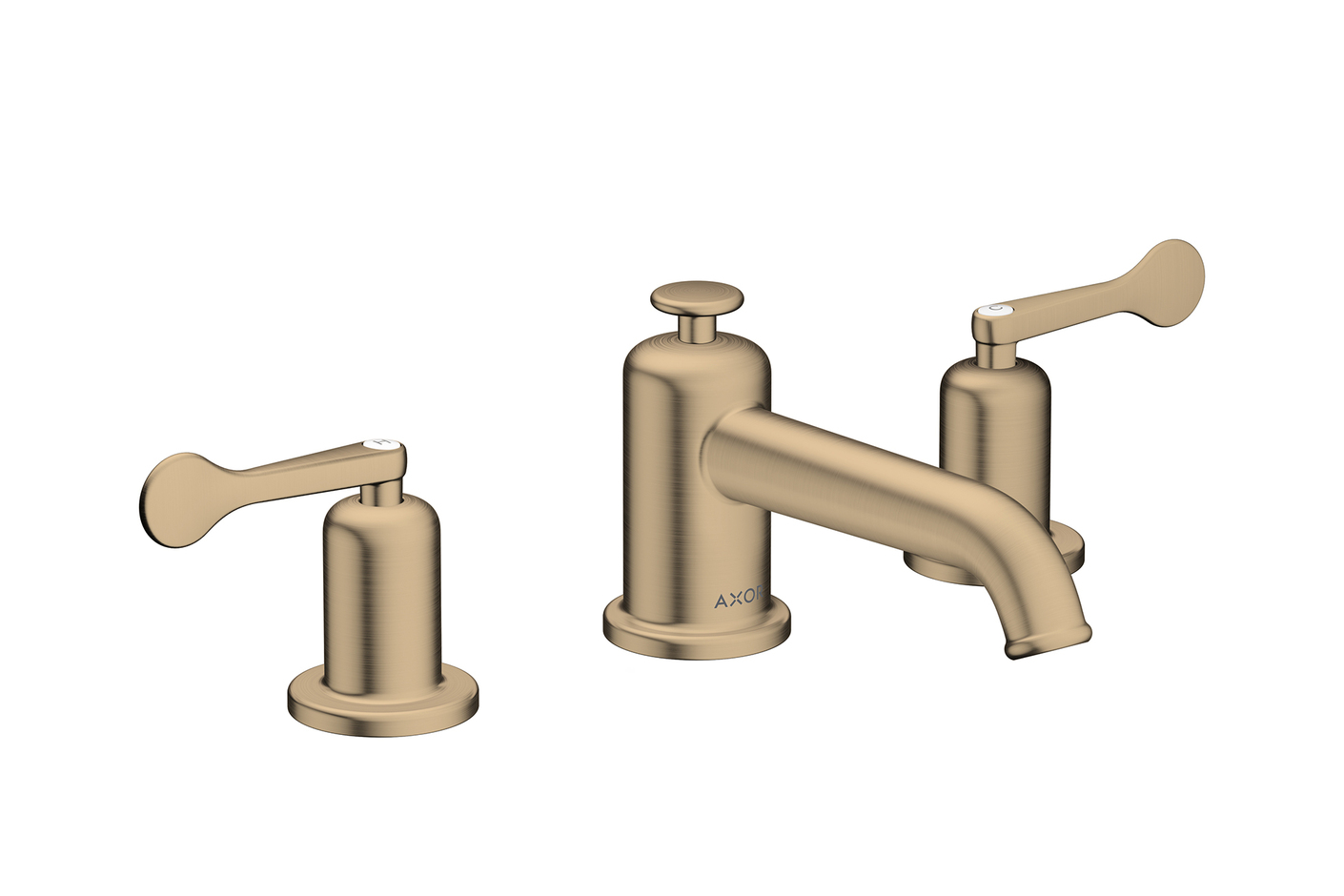 AXOR Archivio 3-hole basin mixer 30 with lever handles and pop-up waste set | Brushed Bronze