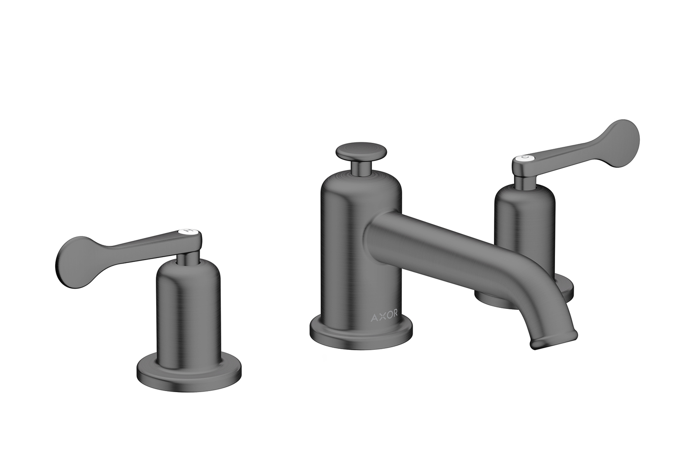 AXOR Archivio 3-hole basin mixer 30 with lever handles and pop-up waste set | Brushed Black Chrome