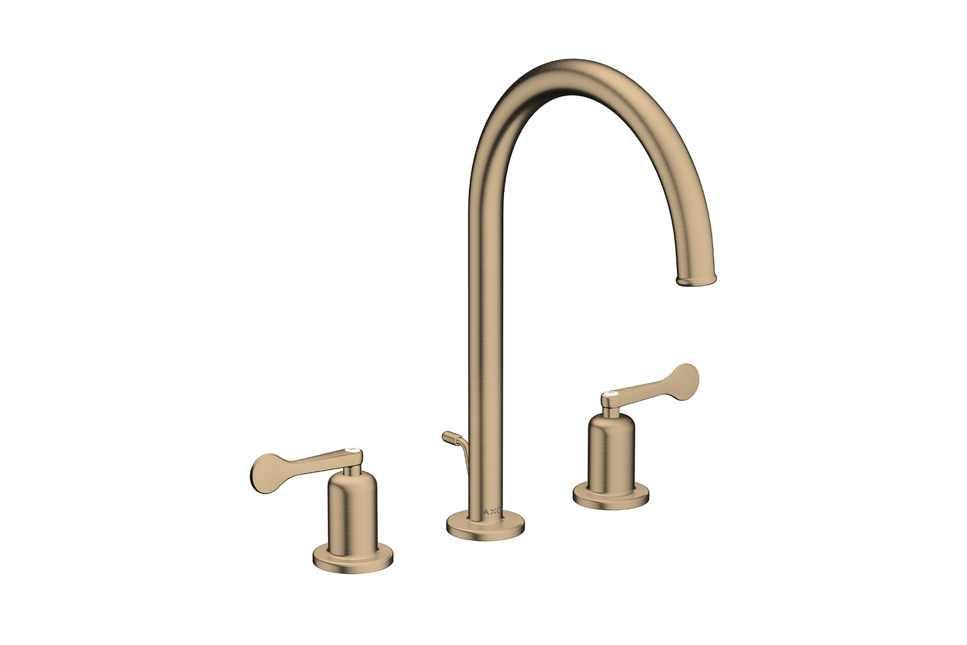 AXOR Archivio 3-hole basin mixer 190 with lever handles and pop-up waste set | Brushed Bronze