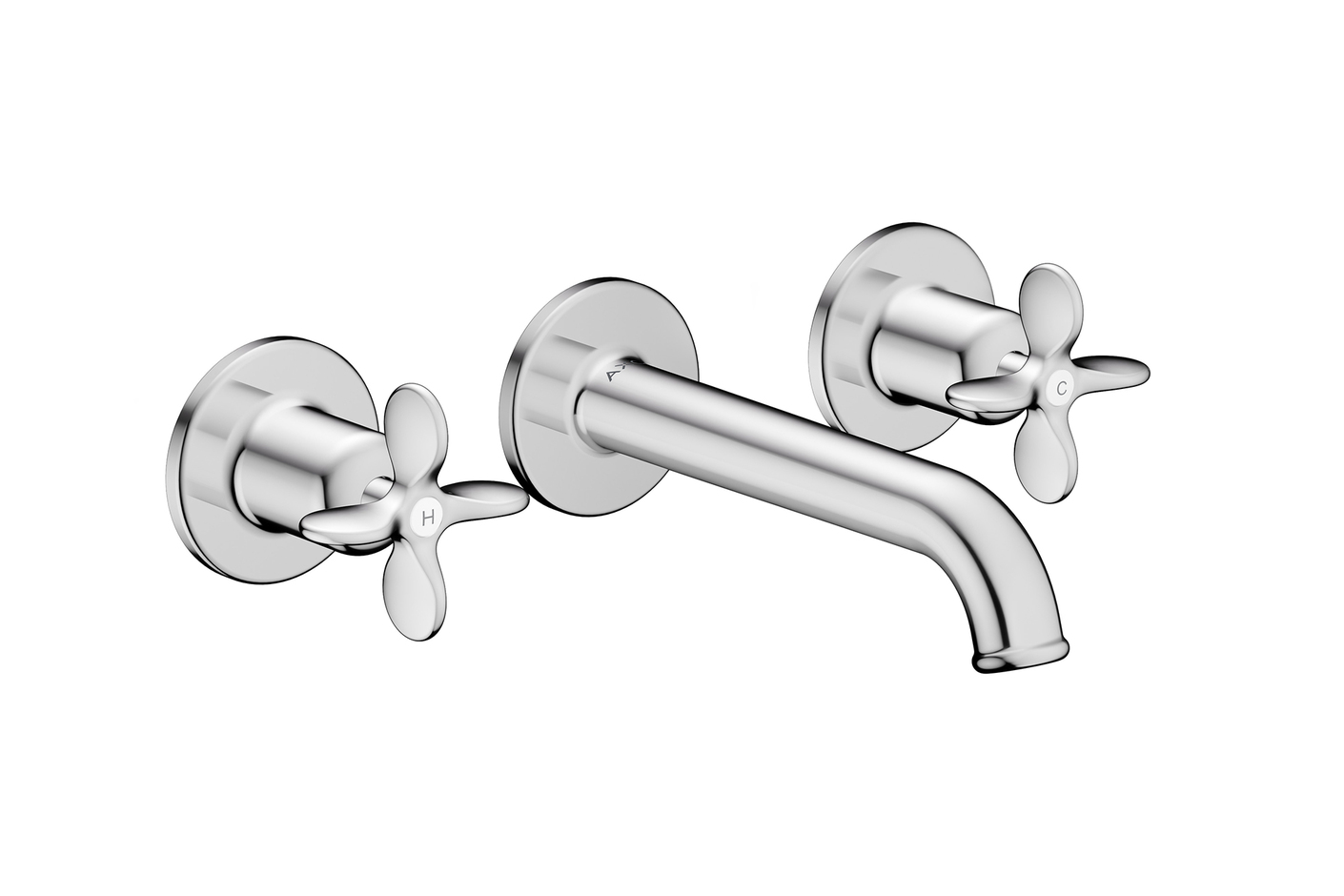 AXOR Archivio 3-hole basin mixer for concealed installation wall-mounted with spout 160 mm and cross handles