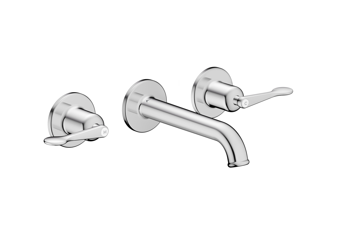 AXOR Archivio 3-hole basin mixer for concealed installation wall-mounted with spout 160 mm and lever handles