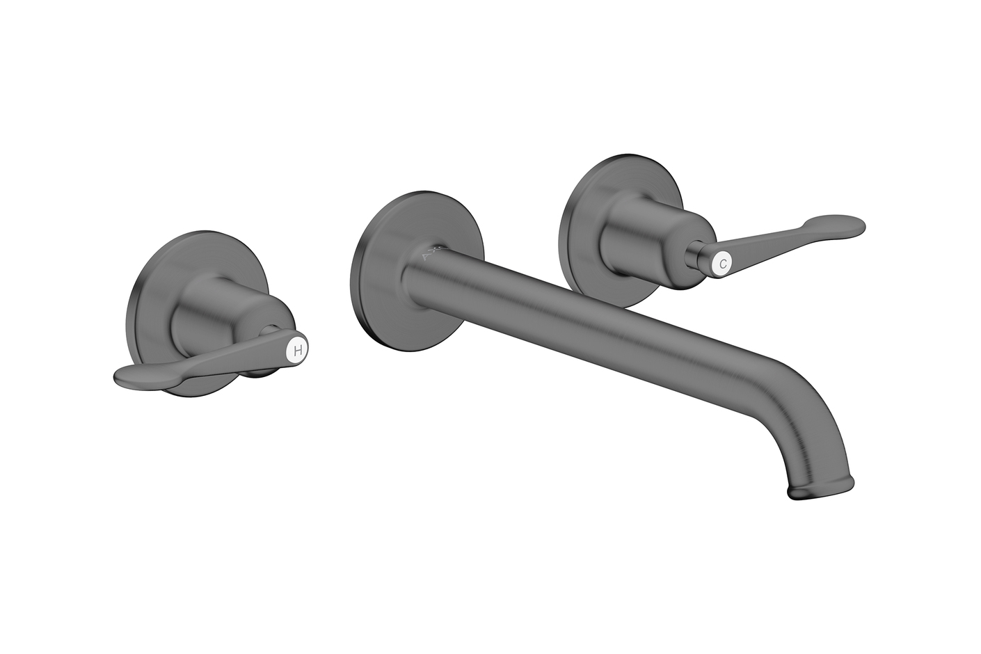 AXOR Archivio 3-hole basin mixer for concealed installation wall-mounted with spout 220 mm and lever handles | Brushed Black Chrome