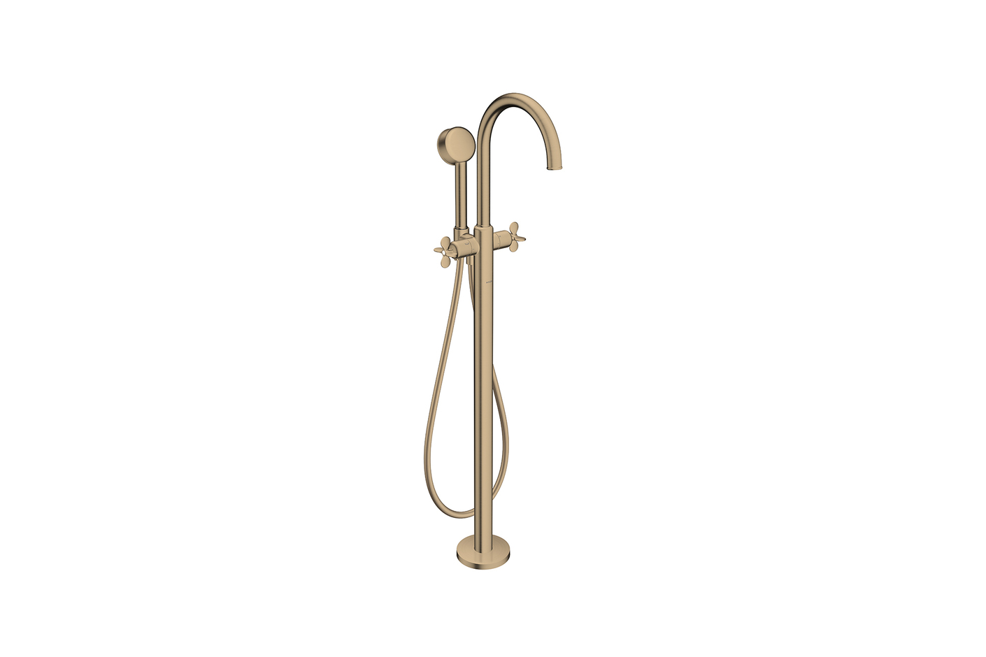 AXOR Archivio 2-handle bath mixer floor-standing with cross handles | Brushed Bronze