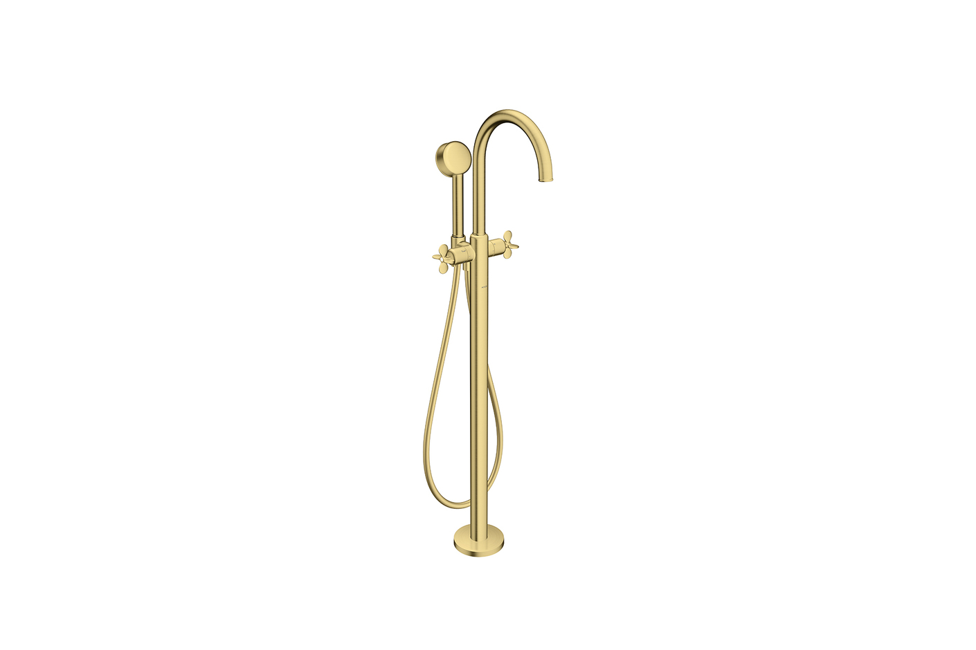 AXOR Archivio 2-handle bath mixer floor-standing with cross handles | Brushed Brass