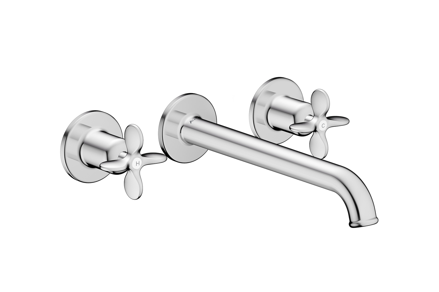 AXOR Archivio 3-hole bath mixer for concealed installation wall-mounted with cross handles