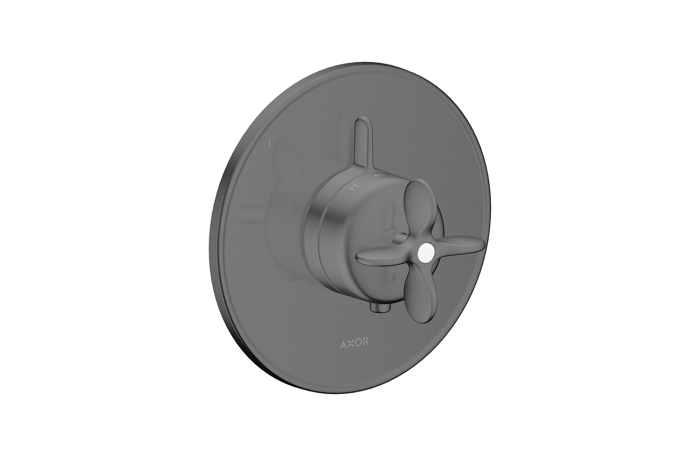 AXOR Archivio Thermostat for concealed installation for 1 function with cross handle | Brushed Black Chrome