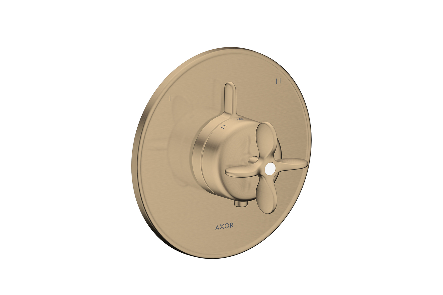 AXOR Archivio Thermostat for concealed installation for 2 functions with cross handle | Brushed Bronze