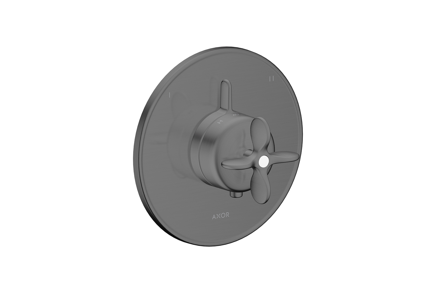 AXOR Archivio Thermostat for concealed installation for 2 functions with cross handle | Brushed Black Chrome