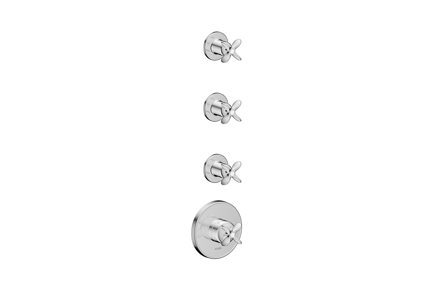 AXOR Archivio Thermostatic module for concealed installation for 3 functions with cross handles
