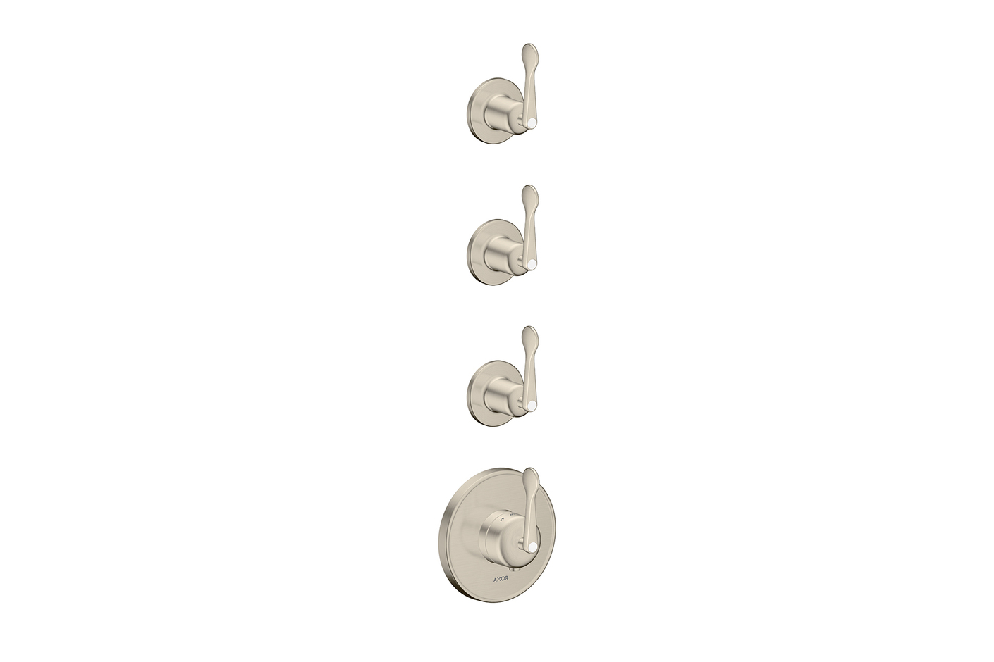 AXOR Archivio Thermostatic module for concealed installation for 3 functions with lever handles | Brushed Nickel