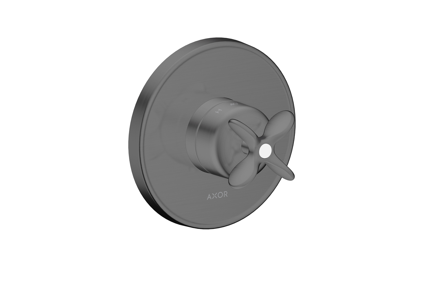 AXOR Archivio Thermostat for concealed installation with cross handle | Brushed Black Chrome