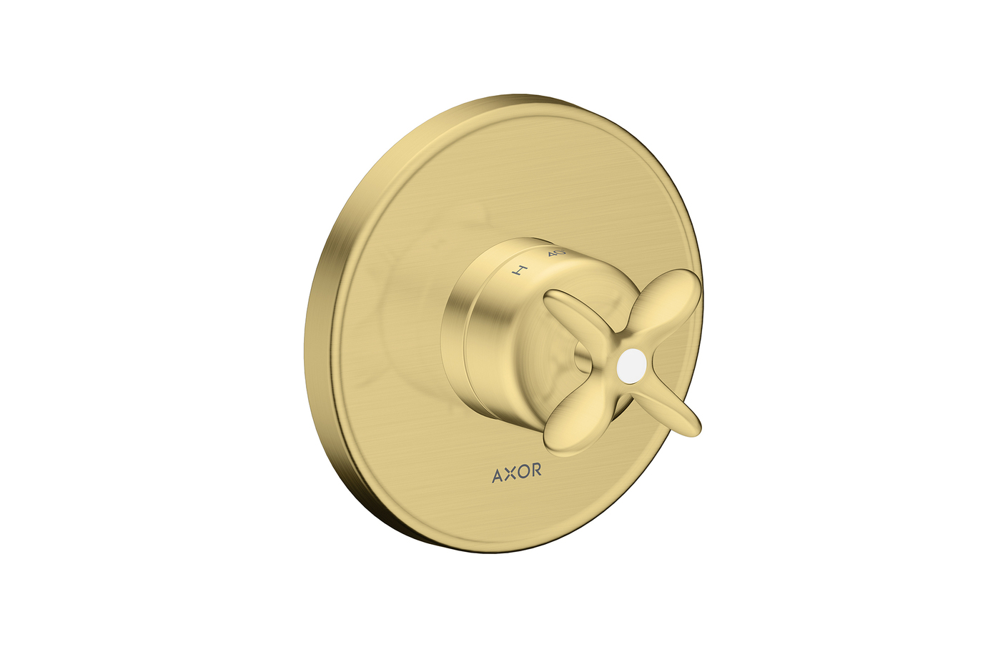 AXOR Archivio Thermostat for concealed installation with cross handle | Brushed Brass