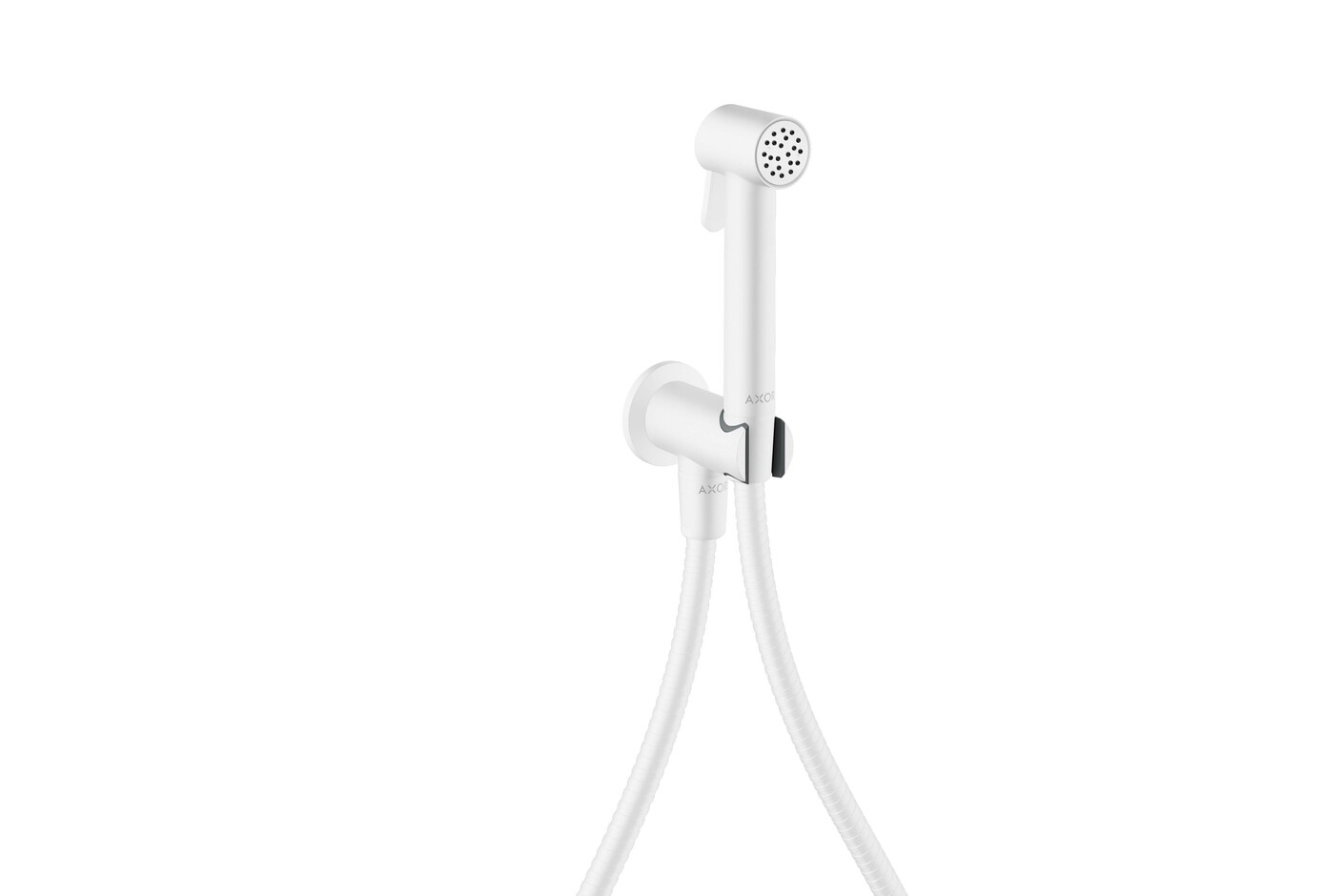 AXOR Bidette Showers Bidette hand shower 1jet round for cold water with shower holder and shower hose 1.25 m Matt White