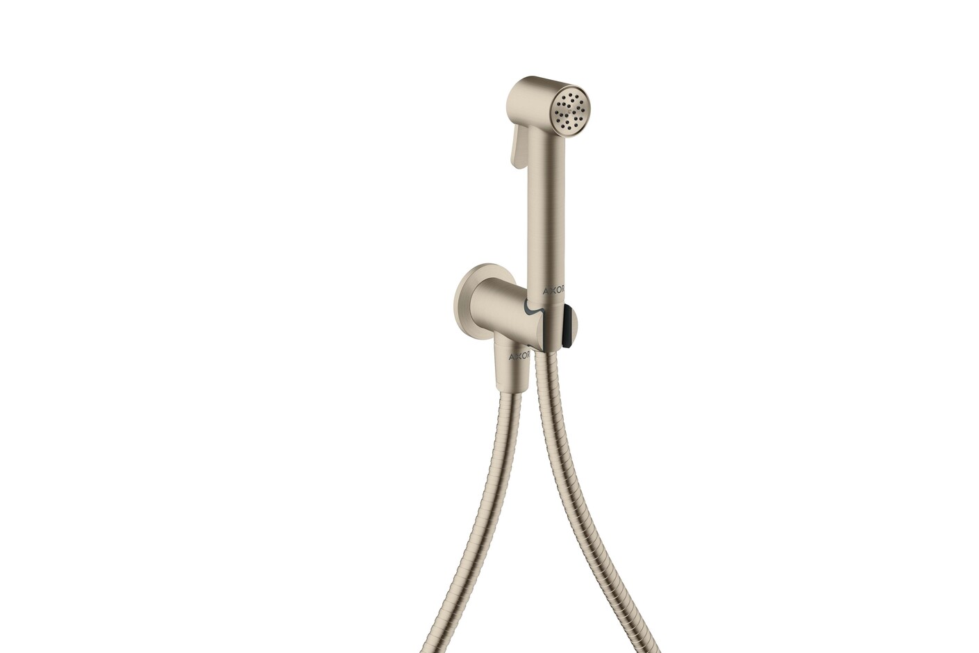 AXOR Bidette Showers Bidette hand shower 1jet round for cold water with shower holder and shower hose 1.25 m I Brushed Nickel