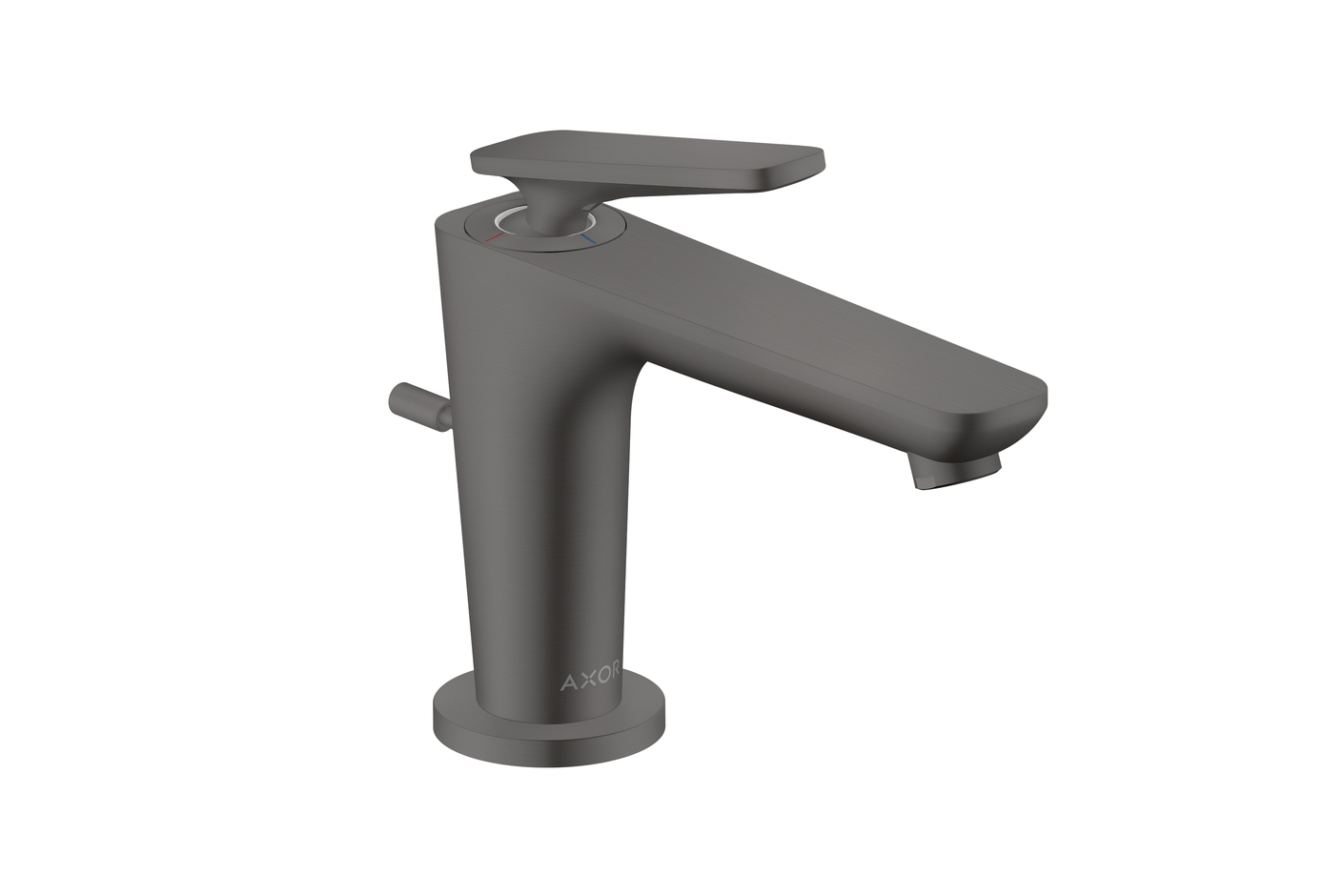 AXOR Citterio C Einhebel-Waschtischmischer 90 mit Coolstart für Handwaschbecken und Zugstangen-Ablaufgarnitur | Brushed Black Chrome
