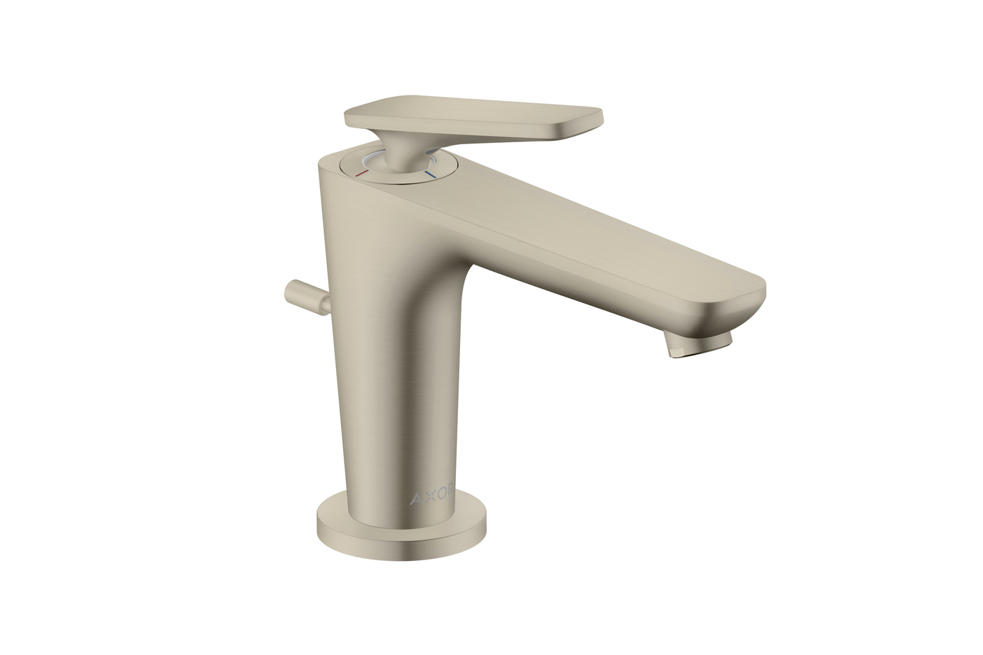 AXOR Citterio C Einhebel-Waschtischmischer 90 mit Coolstart für Handwaschbecken und Zugstangen-Ablaufgarnitur | Brushed Nickel