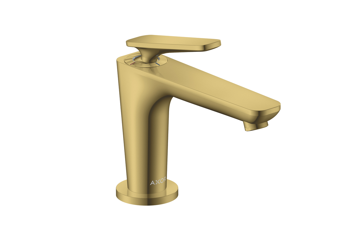 AXOR Citterio C Einhebel-Waschtischmischer 90 mit CoolStart für Handwaschbecken und Ablaufgarnitur | Polished Gold Optic