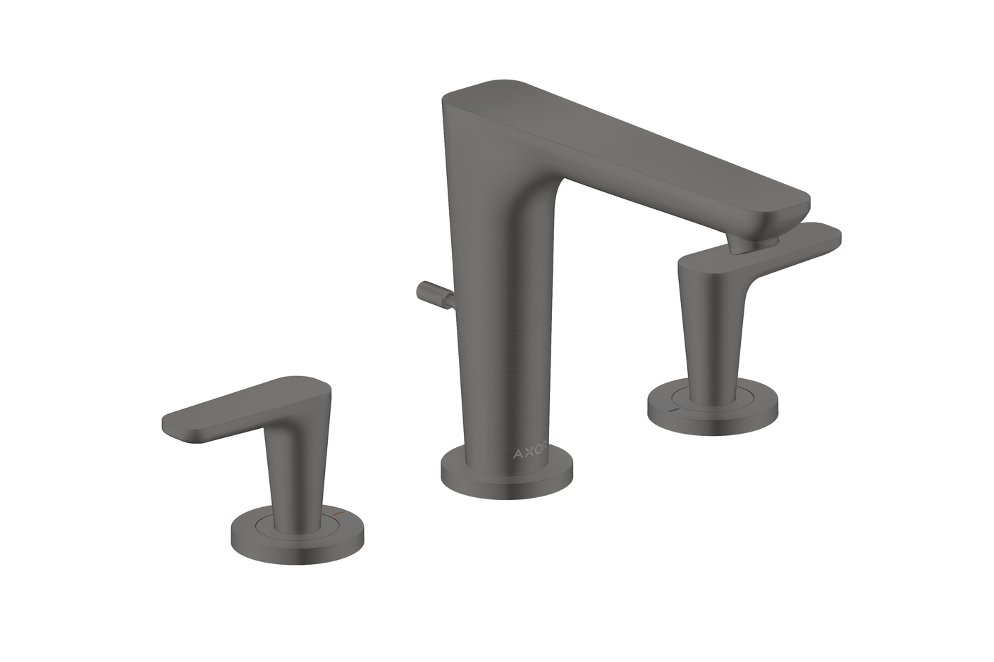 AXOR Citterio C 3-Loch Waschtischarmatur 125 mit Zugstangen-Ablaufgarnitur | Brushed Black Chrome