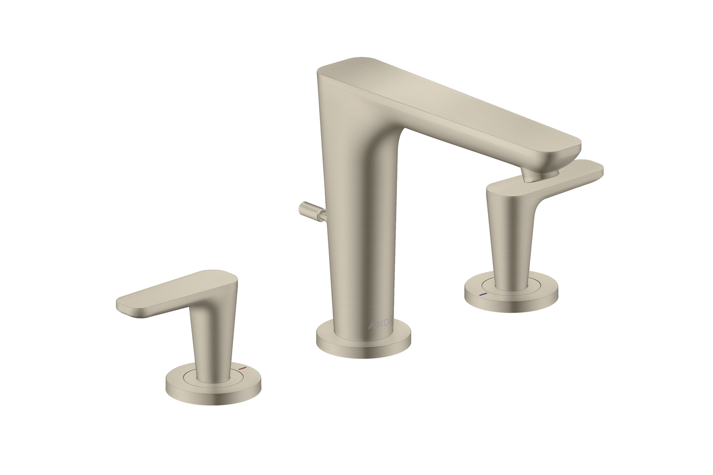 AXOR Citterio C 3-hole basin mixer 125 with pop-up waste set | Brushed Nickel