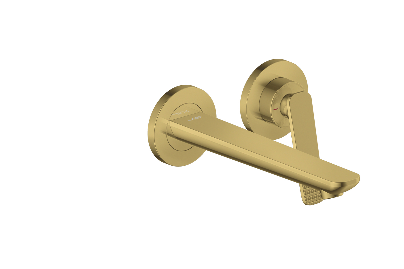 AXOR Citterio C Einhebel-Waschtischmischer Unterputz für Wandmontage mit Auslauf 195 mm - Cubic cut | Polished Gold Optic
