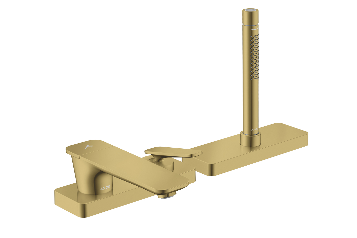 AXOR Citterio C 3-hole rim mounted single lever bath mixer with sBox | Polished Gold Optic