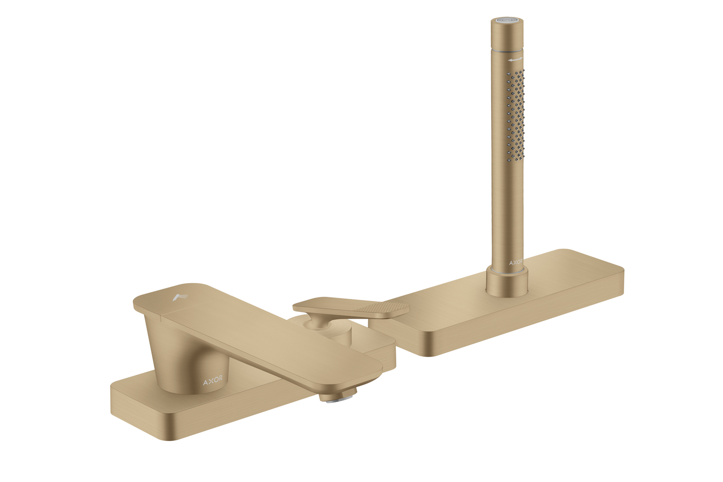 AXOR Citterio C 3-Loch Einhebel-Wannenrandmischer mit sBox - Cubic cut | Brushed Bronze