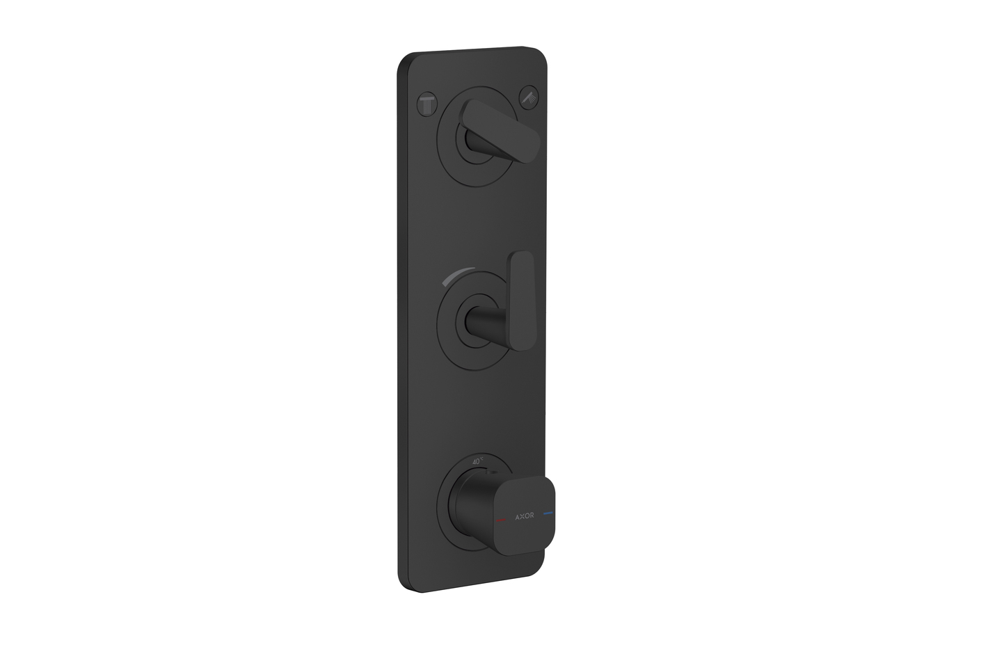 AXOR Citterio C Thermostatic module 380/120 for concealed installation with plate for 2 functions | Matt black