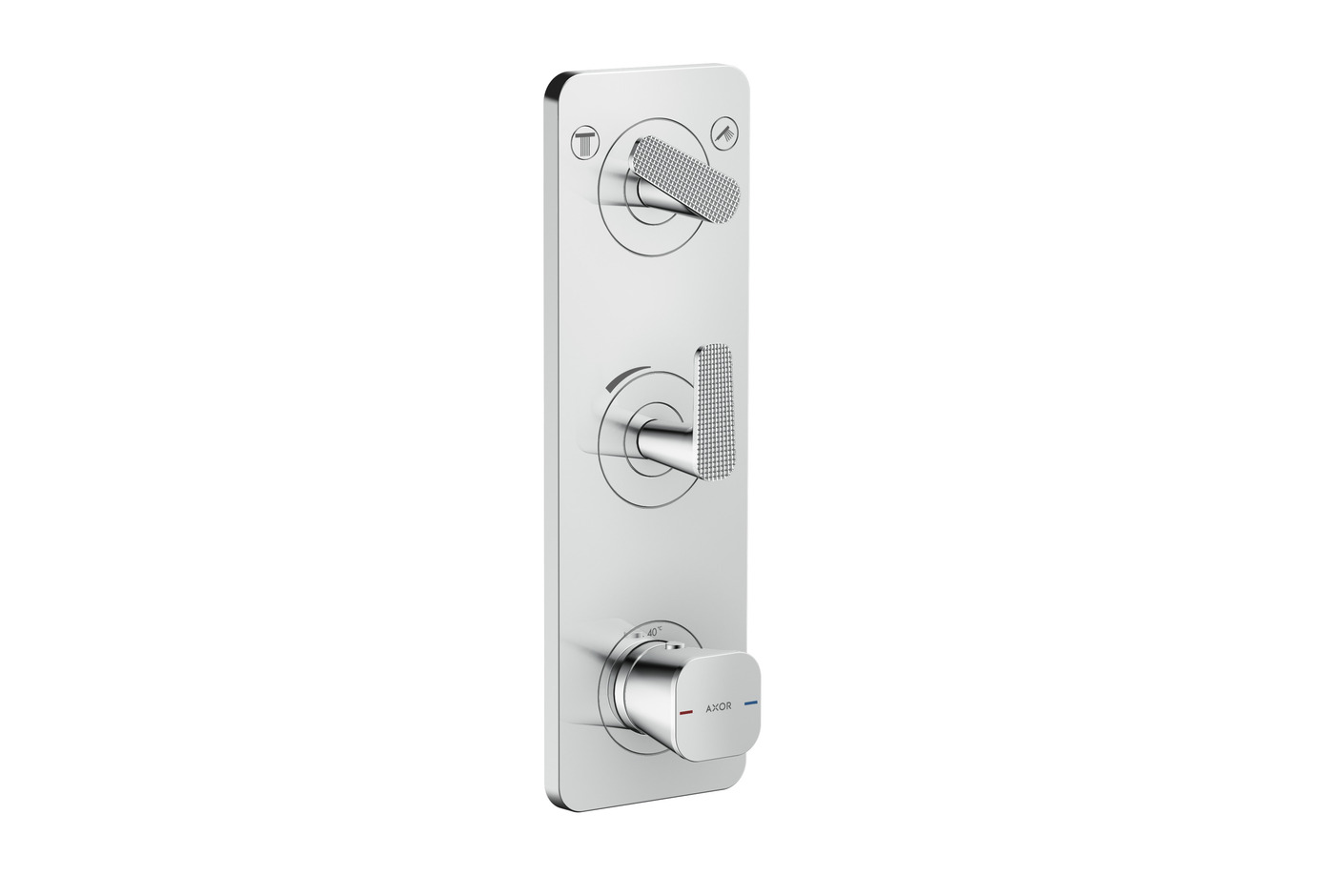 AXOR Citterio C Thermostatic module 380/120 for concealed installation with plate for 2 functions - cubic cut