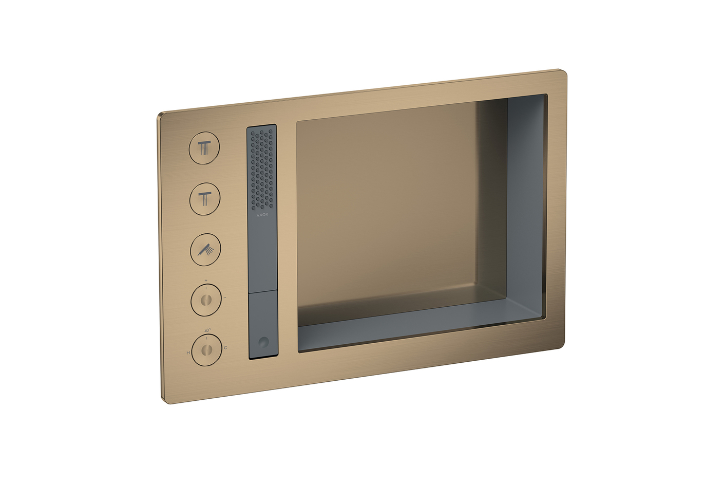 AXOR Incava Brausesystem 600/390 mit Thermostat für 3 Verbraucher | Brushed Black Chrome