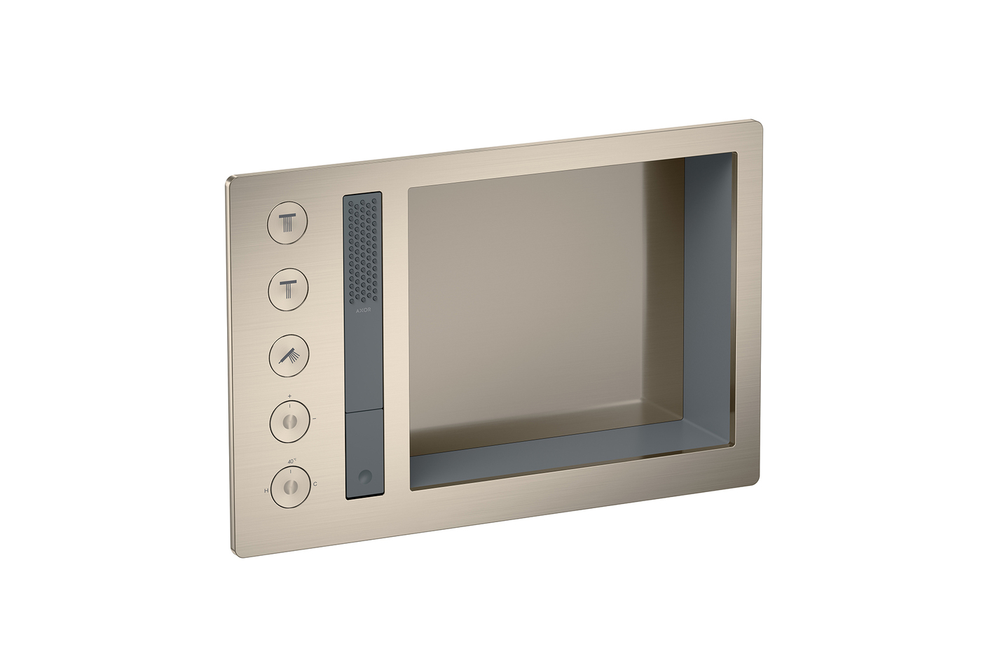 AXOR Incava Brausesystem 600/390 mit Thermostat für 3 Verbraucher | Brushed Nickel