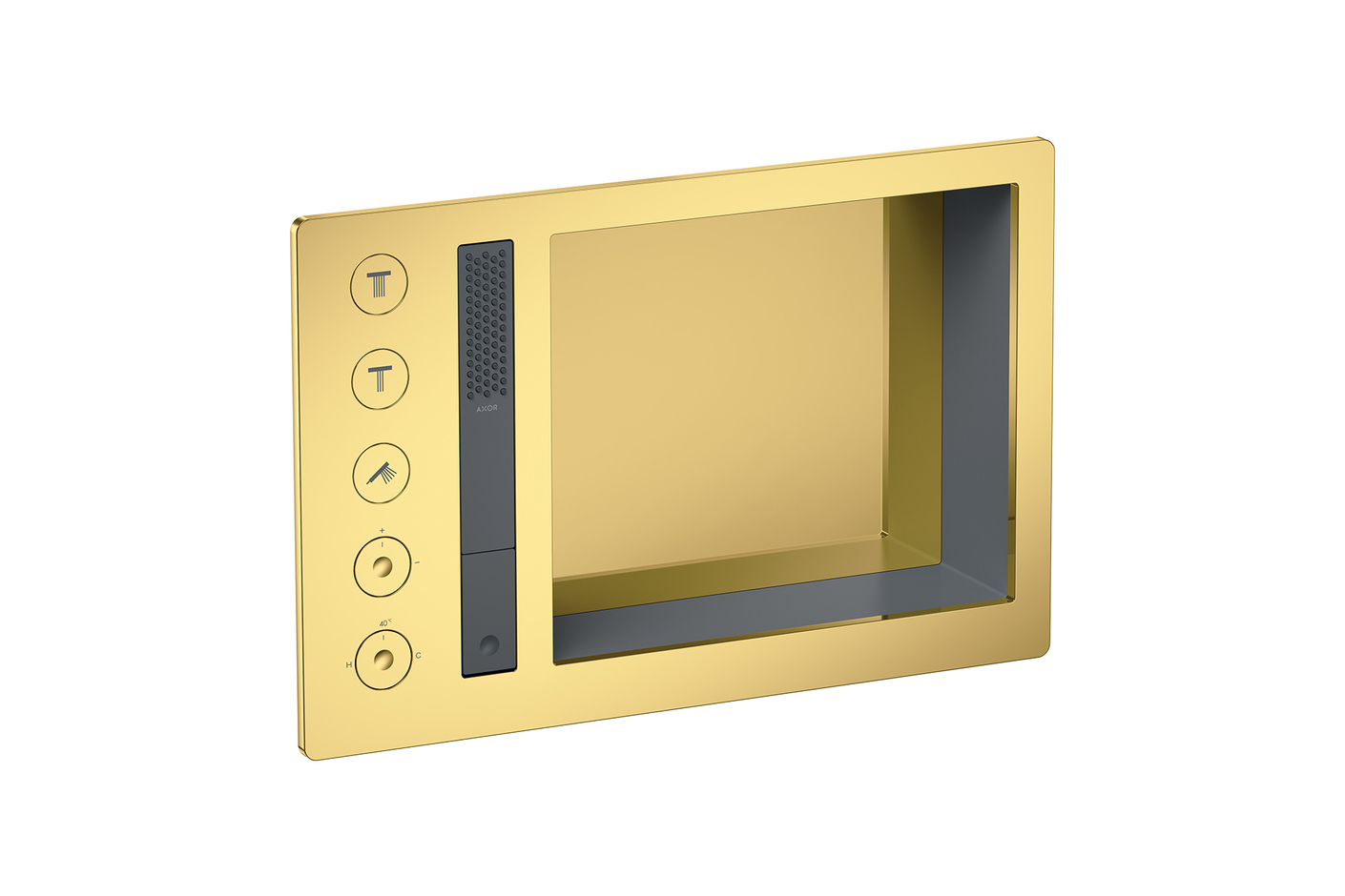 AXOR Incava Brausesystem 600/390 mit Thermostat für 3 Verbraucher | Polished Gold Optic