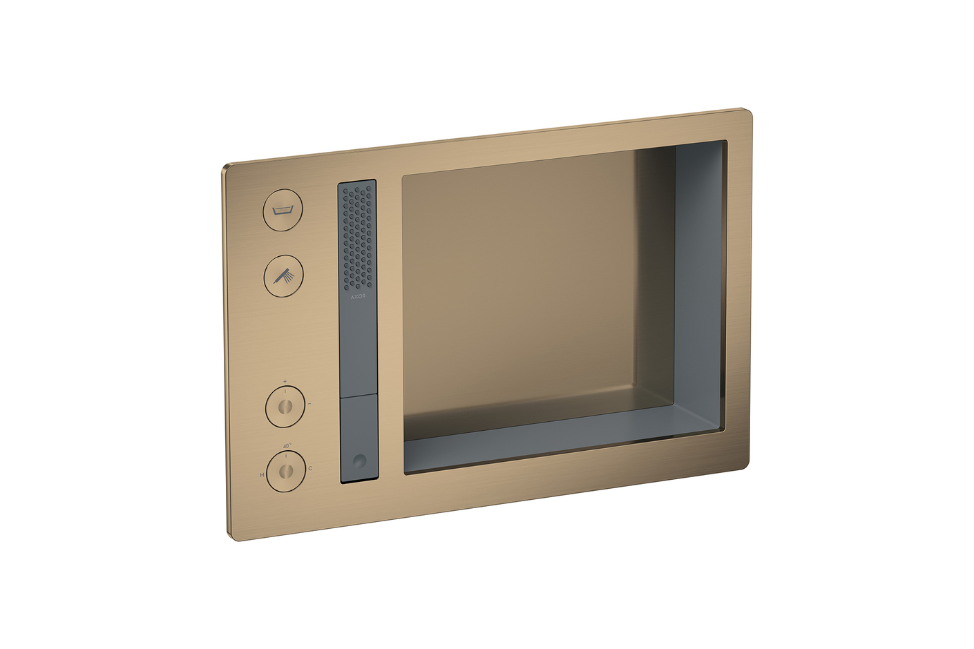 AXOR Incava Brausesystem 600/390 mit Thermostat für 2 Verbraucher | Brushed Black Chrome