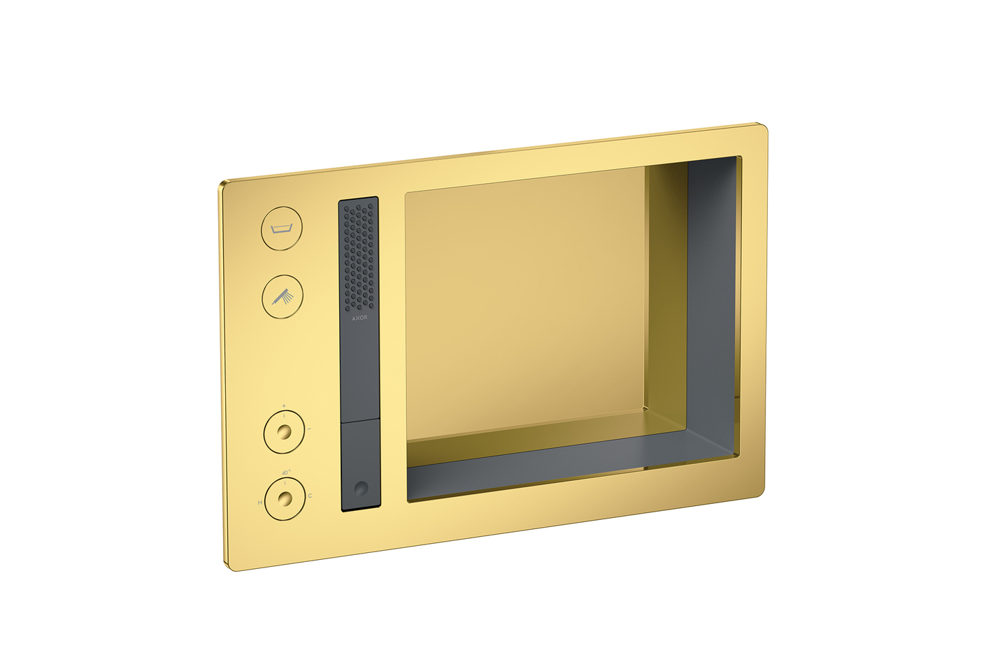 AXOR Incava Brausesystem 600/390 mit Thermostat für 2 Verbraucher | Polished Gold Optic