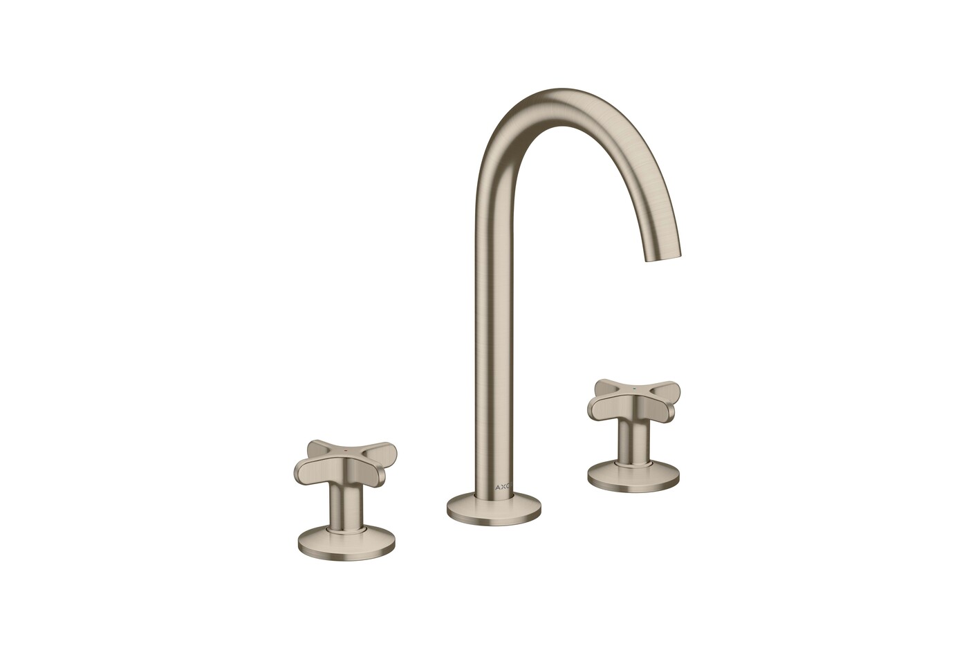 AXOR One 3-hole basin mixer 170 with cross handles and push-open waste set I Brushed Nickel