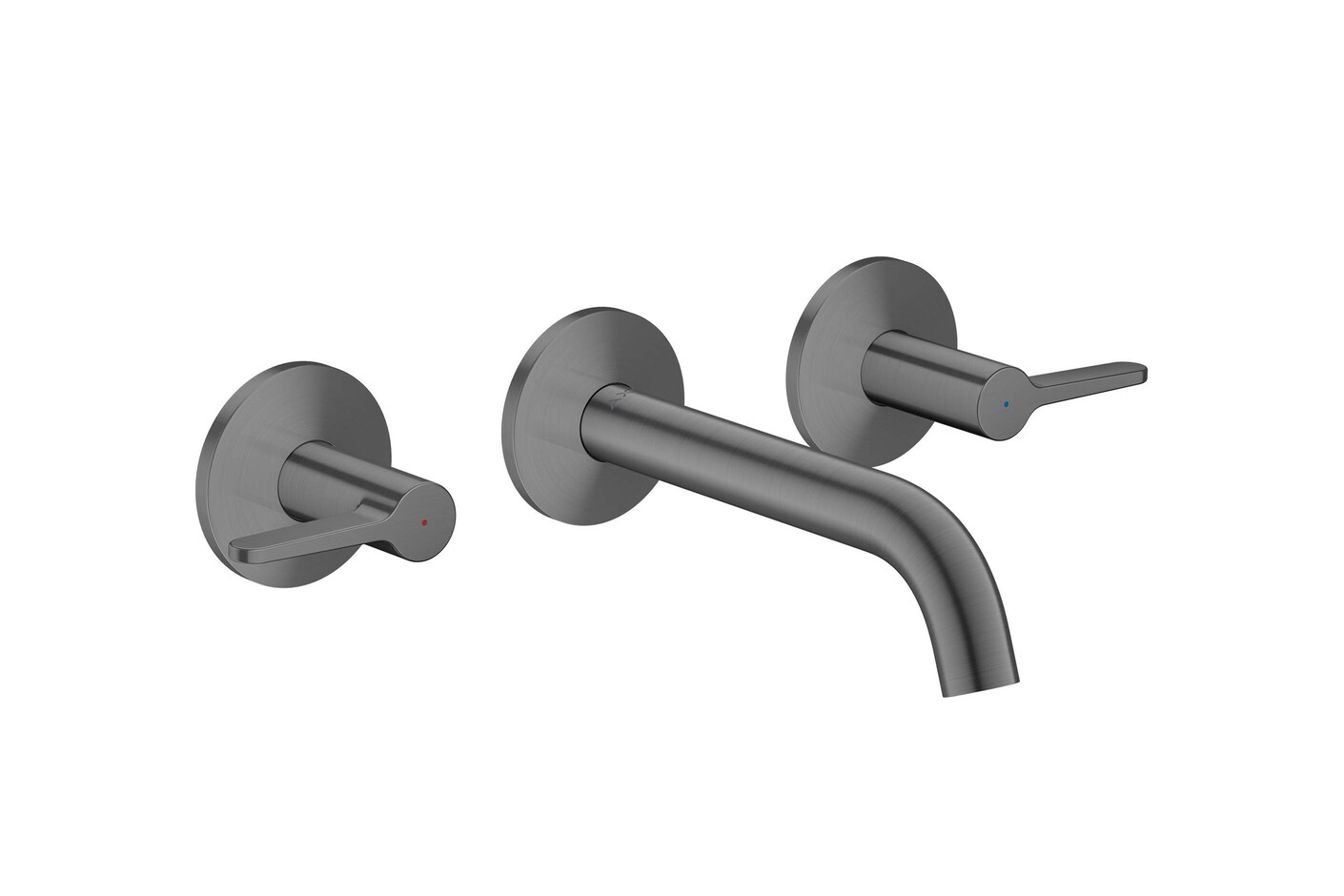 AXOR One 3-hole basin mixer for concealed installation wall-mounted with spout 160 mm and lever handles I Brushed Black Chrome