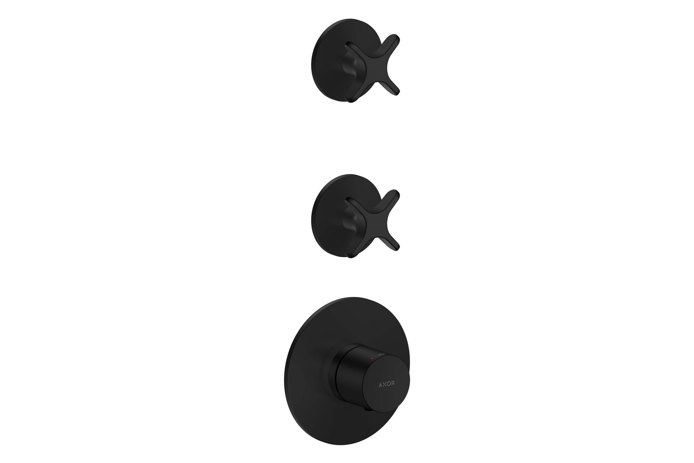 AXOR One Thermostatic module for concealed installation for 2 functions with cross handle I Matt Black