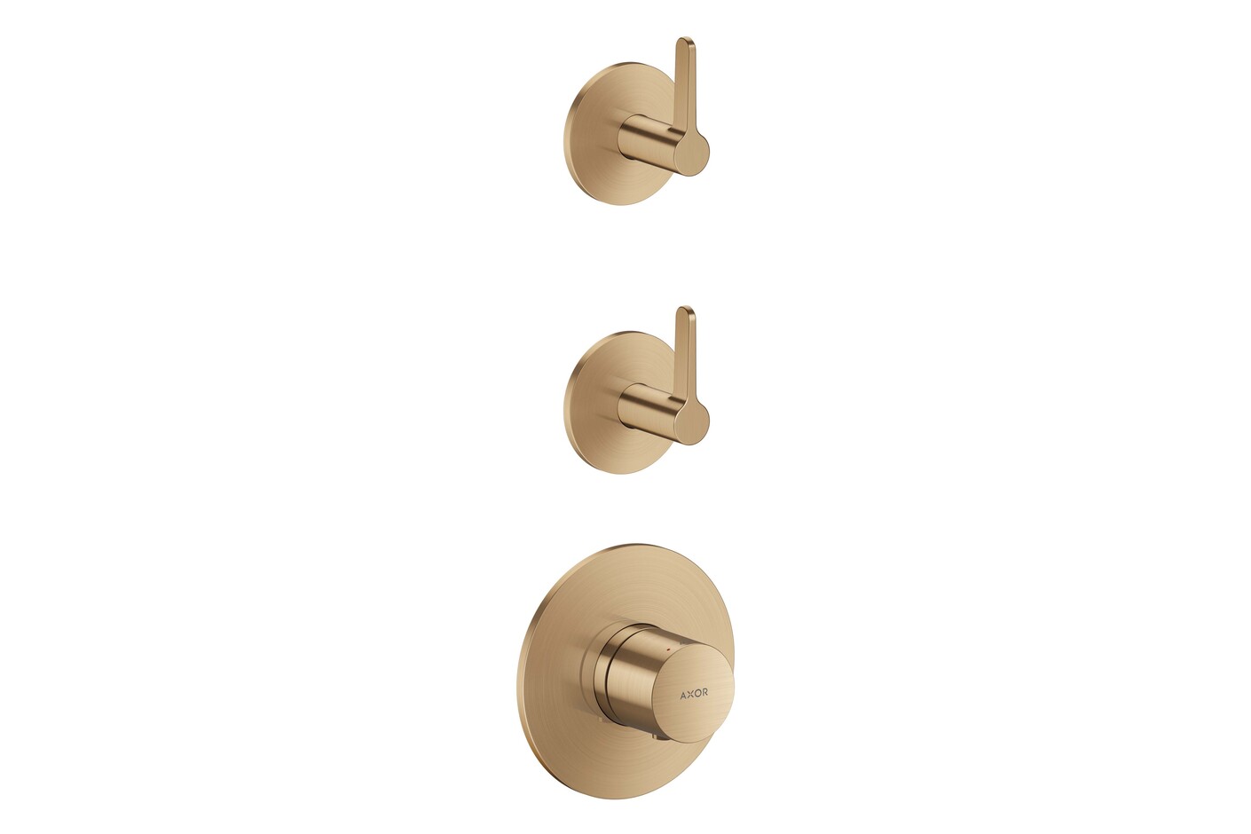AXOR One Thermostatic module for concealed installation for 2 functions with lever handle I Brushed Bronze