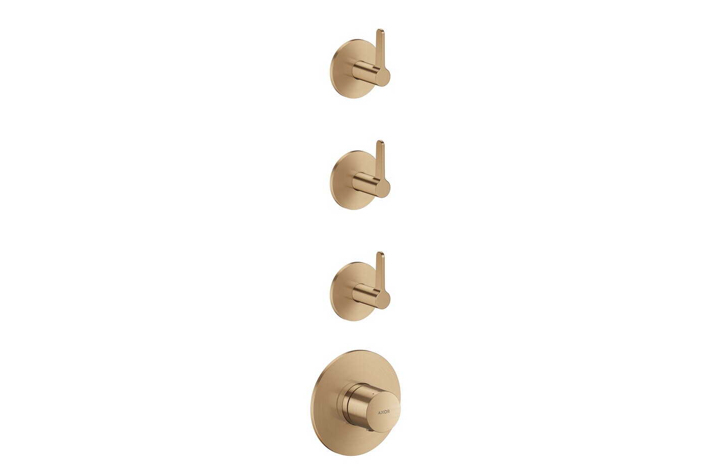 AXOR One Thermostatic module for concealed installation for 3 functions with lever handle I Brushed Bronze