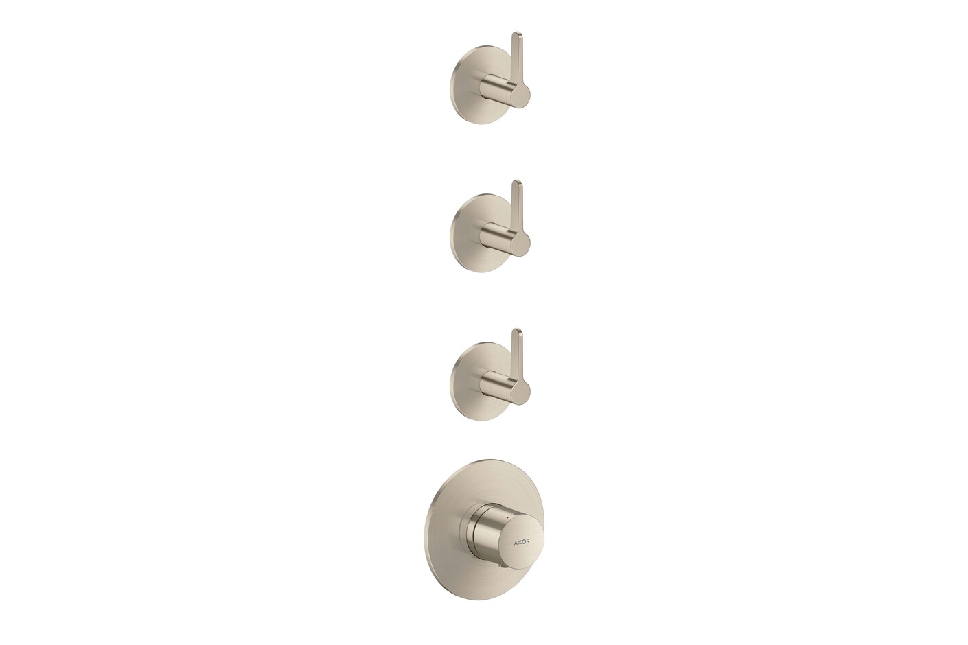 AXOR One Thermostatic module for concealed installation for 3 functions with lever handle I Brushed Nickel