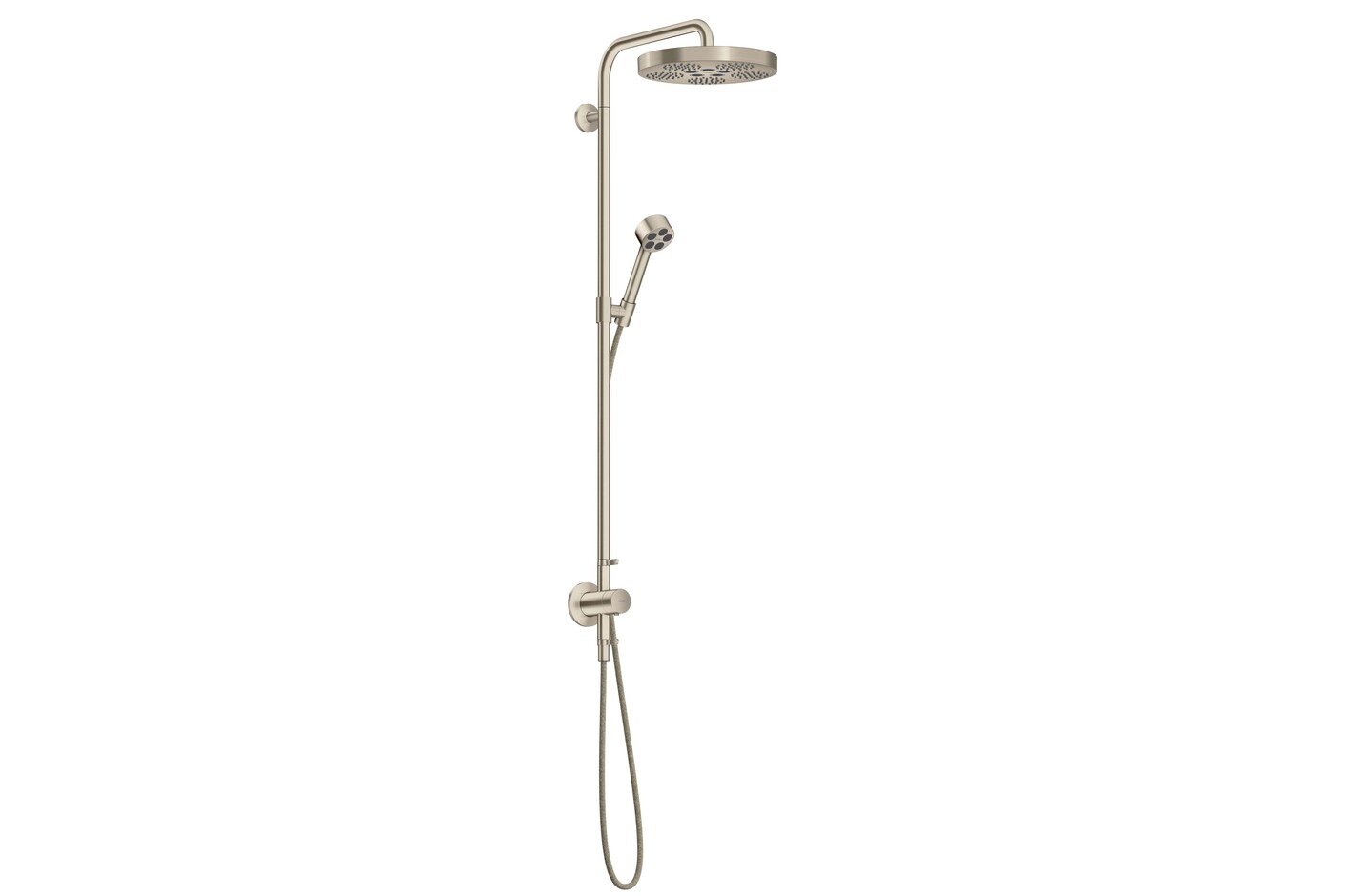 AXOR One Showerpipe with thermostat and overhead shower 280 1jet for concealed installation I Brushed Nickel