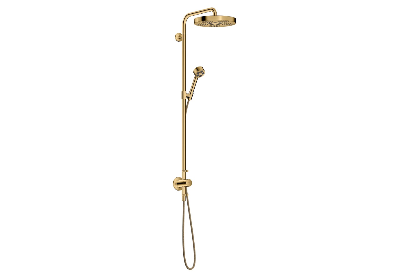 AXOR One Showerpipe mit Thermostat und Kopfbrause 280 1jet Unterputz I Polished Gold Optic