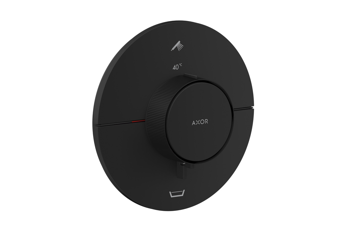 AXOR ShowerSelect ID Thermostat for concealed installation round for 2 functions with integrated security combination according to EN1718 | Matt black