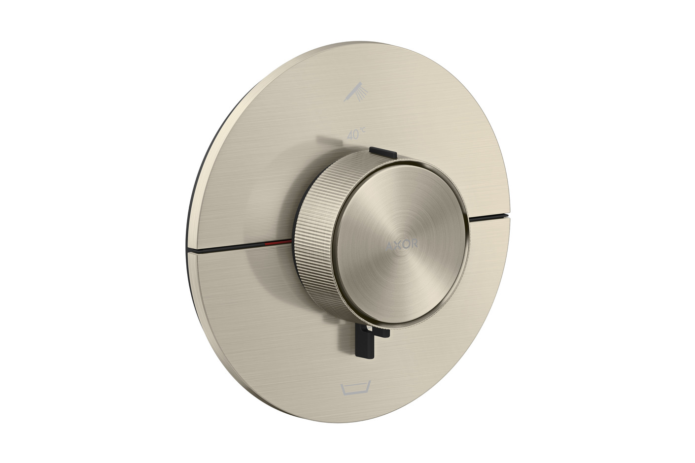 AXOR ShowerSelect ID Thermostat for concealed installation round for 2 functions with integrated security combination according to EN1722 | Brushed Nickel