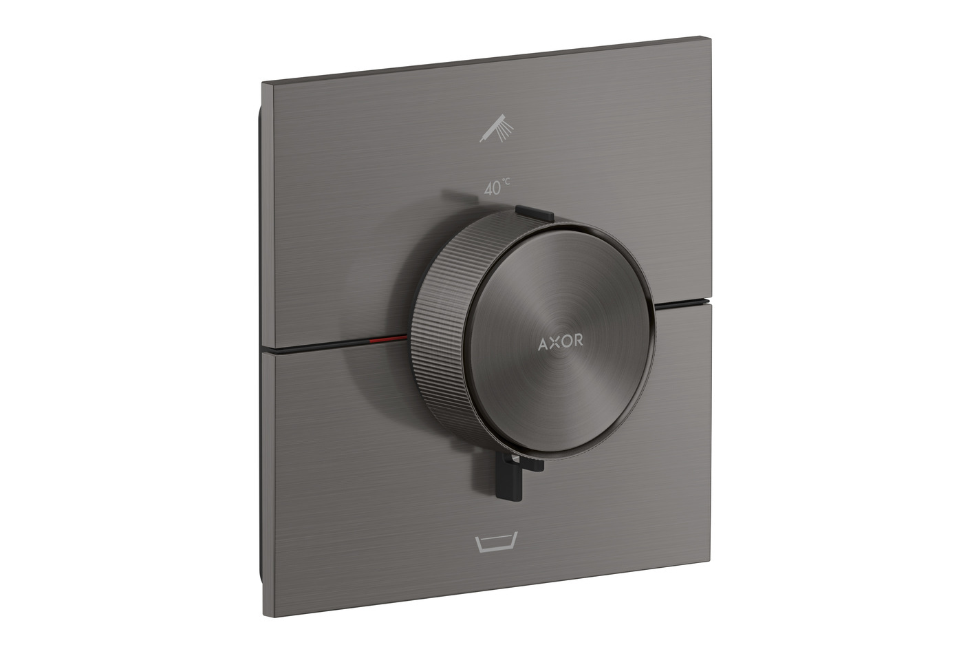 AXOR ShowerSelect ID Thermostat for concealed installation square for 2 functions with integrated security combination according to EN1720 | Brushed Black Chrome