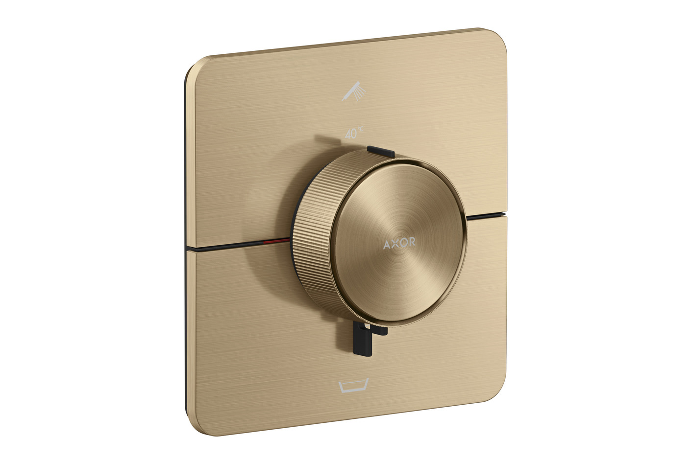 AXOR ShowerSelect ID Thermostat for concealed installation softsquare for 2 functions with integrated security combination according to EN1719 | Brushed Bronze